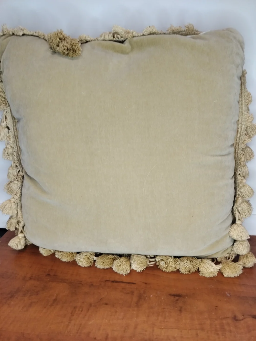 Vintage Square Needlepoint Accent Pillow 16X16 Pink Roses Green Leaves Velvet